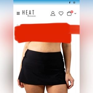 size large black brand new HEAT brand swim skirt